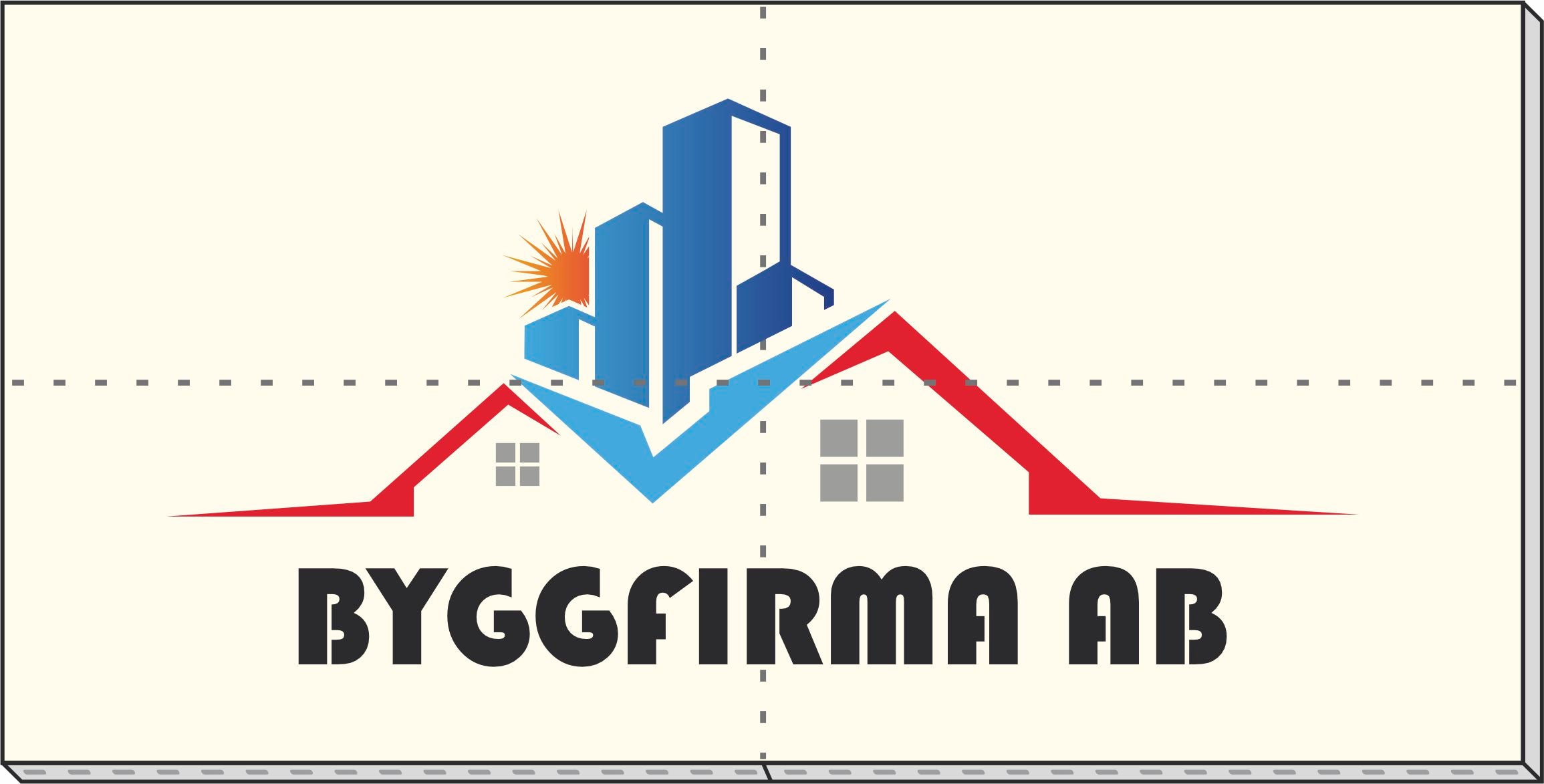 Ritad byggskylt med logotyp